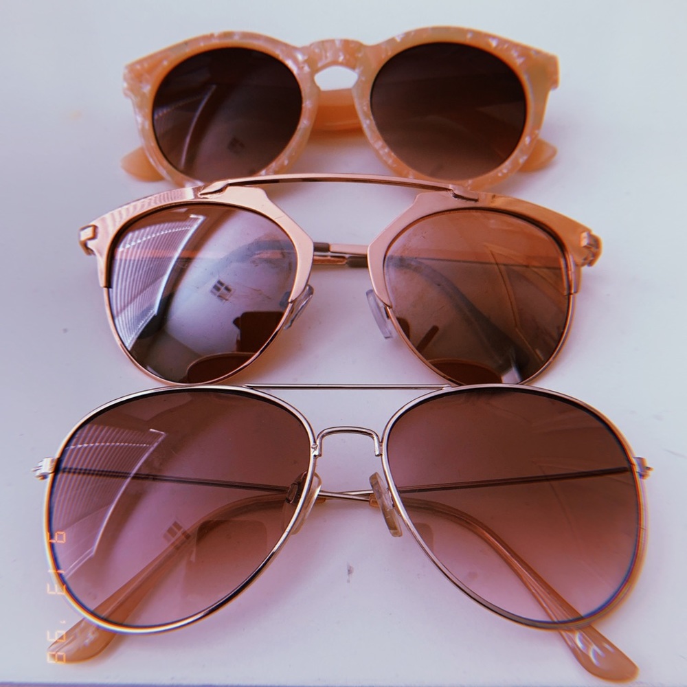 3 rose gold sunglasses!